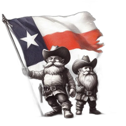 illustration, texan, pioneer-like, figures transparent PNG cut-out