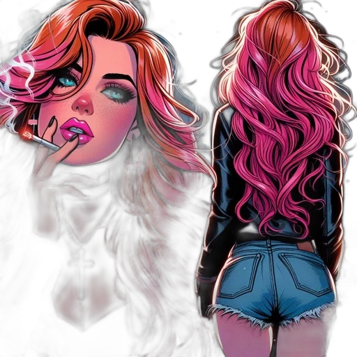 hair, jacket, mask, face transparent PNG cut-out