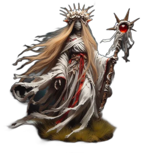 staff, creature, crown, concept art transparent PNG cut-out