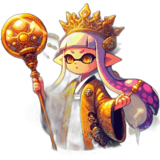 staff, weapon, crown, fantasy art transparent PNG cut-out