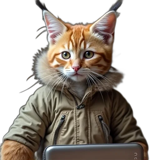 jacket, animal, staff, hat transparent PNG cut-out
