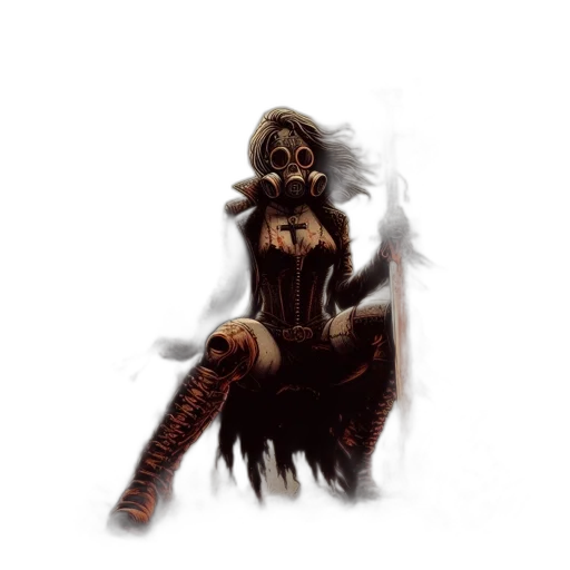 mask, staff, dress, weapon transparent PNG cut-out