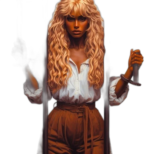 staff, hair, dress, concept art transparent PNG cut-out