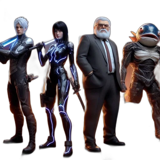 concept art, 3d render, comic book art, fantasy art transparent PNG cut-out