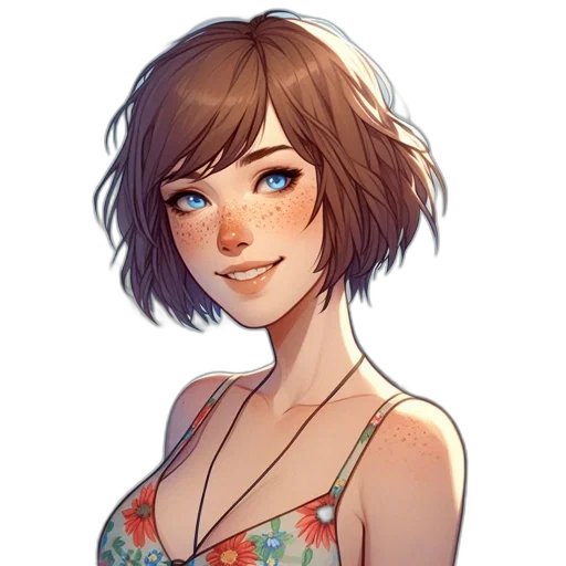 dress, face, concept art, pixel art transparent PNG cut-out