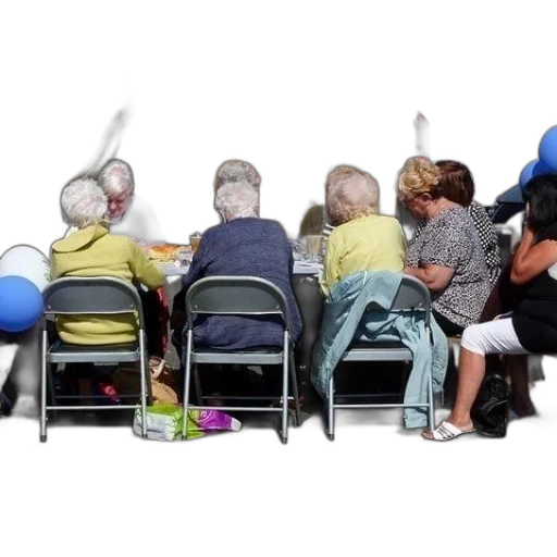 furniture, group, elderly, people transparent PNG cut-out