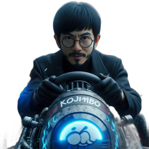 jacket, robot, face, cyberpunk transparent PNG cut-out