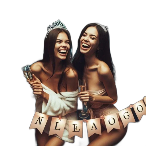 photorealistic, two, women, balcony transparent PNG cut-out