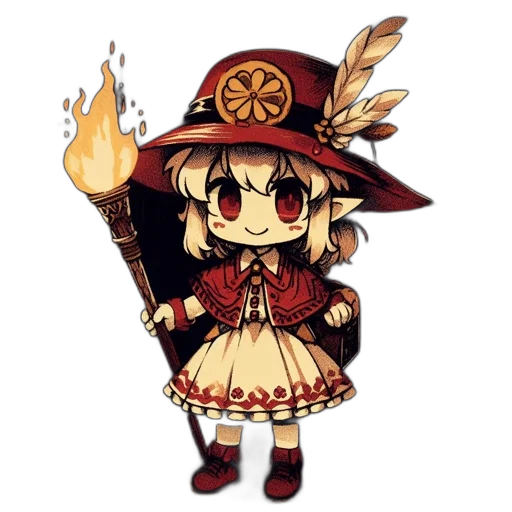 staff, hat, weapon, dragon transparent PNG cut-out