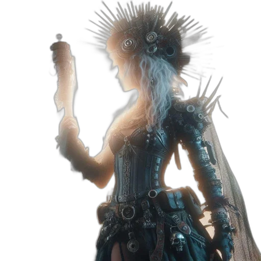 staff, dress, weapon, robot transparent PNG cut-out