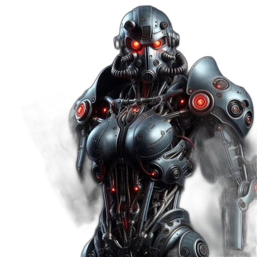 robot, concept art, cyberpunk, comic book art transparent PNG cut-out
