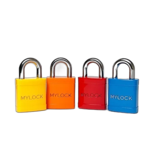 set, four, colorful, padlocks transparent PNG cut-out