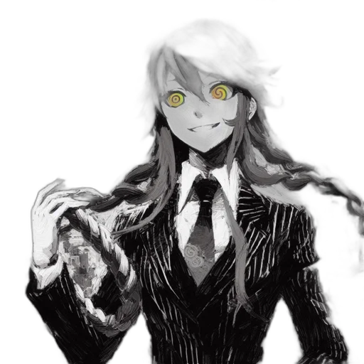 creature, hair, mask, staff transparent PNG cut-out