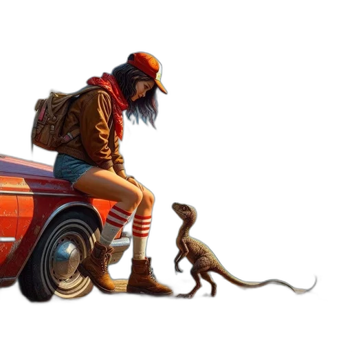car, animal, creature, hat transparent PNG cut-out
