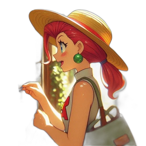 hat, staff, weapon, flower transparent PNG cut-out