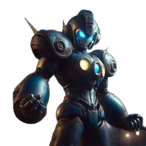 robot, weapon, concept art, 3d render transparent PNG cut-out