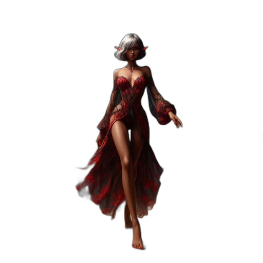 dress, concept art, fantasy art, 3d render transparent PNG cut-out