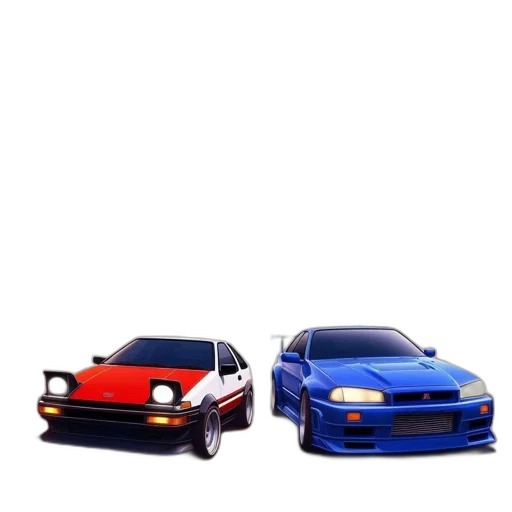 car, vaporwave, pixel art, 3d render transparent PNG cut-out