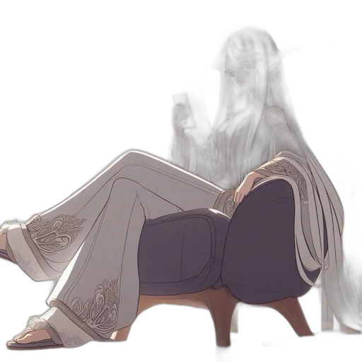 furniture, creature, hair, shoes transparent PNG cut-out