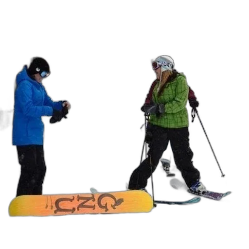 staff, snow, two, people transparent PNG cut-out