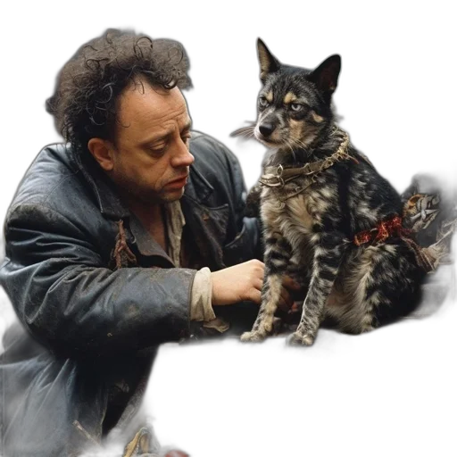 animal, jacket, staff, creature transparent PNG cut-out