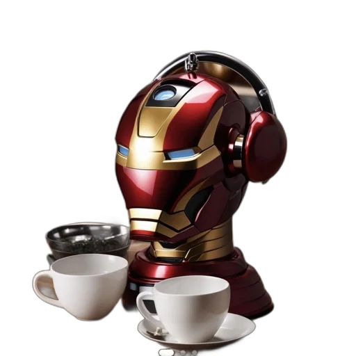 robot, mask, 3d render, concept art transparent PNG cut-out