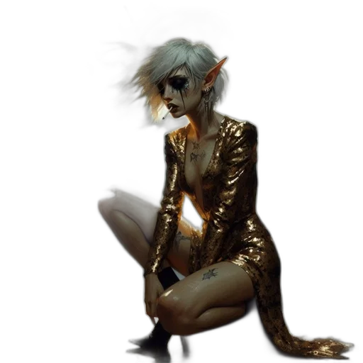 creature, jacket, staff, dragon transparent PNG cut-out