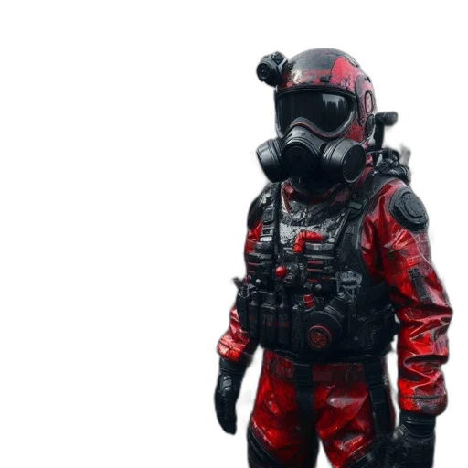 jacket, mask, concept art, cyberpunk transparent PNG cut-out