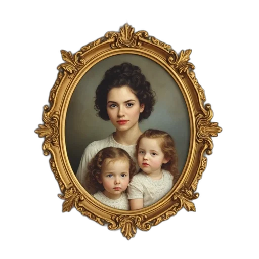 crown, face, jewelry, oil painting transparent PNG cut-out