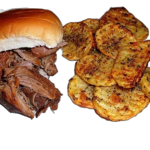 food, pulled, pork, sandwich transparent PNG cut-out