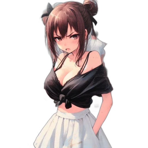 dress, staff, weapon, anime transparent PNG cut-out