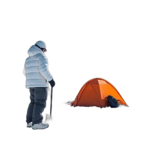 jacket, umbrella, staff, 3d render transparent PNG cut-out