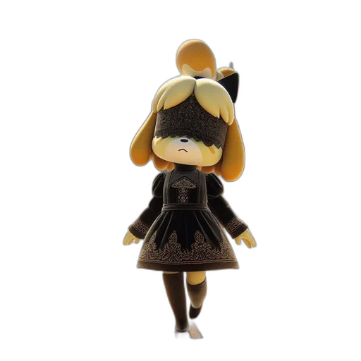 dress, hat, staff, creature transparent PNG cut-out