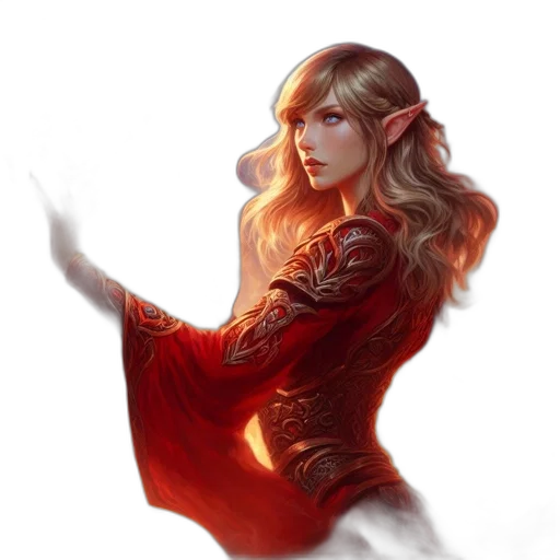 dragon, staff, dress, fantasy art transparent PNG cut-out
