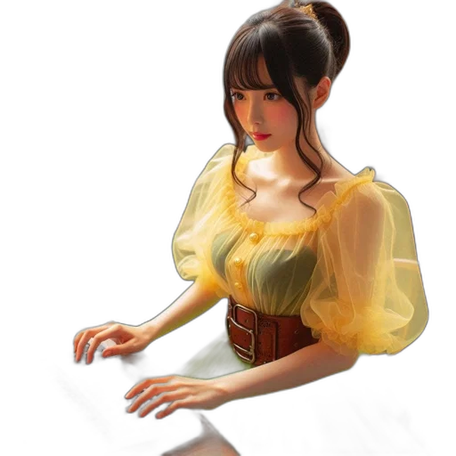dress, staff, fantasy art, concept art transparent PNG cut-out