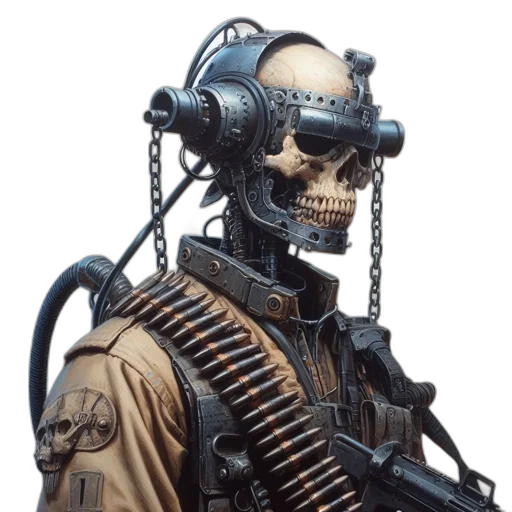 robot, weapon, mask, face transparent PNG cut-out