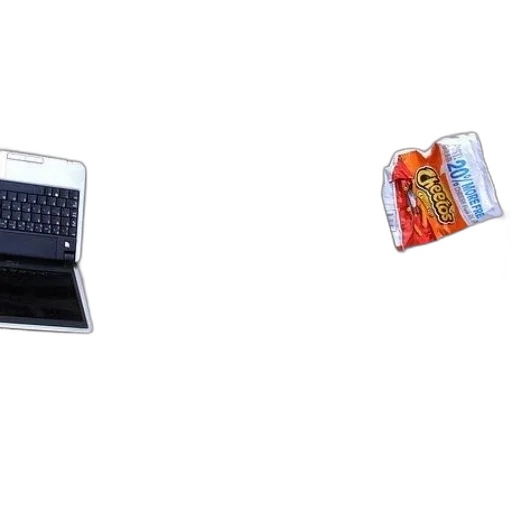 3d render, laptop, snacks, other transparent PNG cut-out
