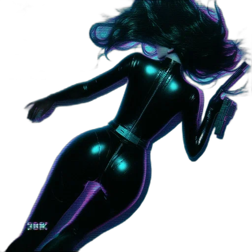 comic book art, concept art, cyberpunk, neon lights transparent PNG cut-out