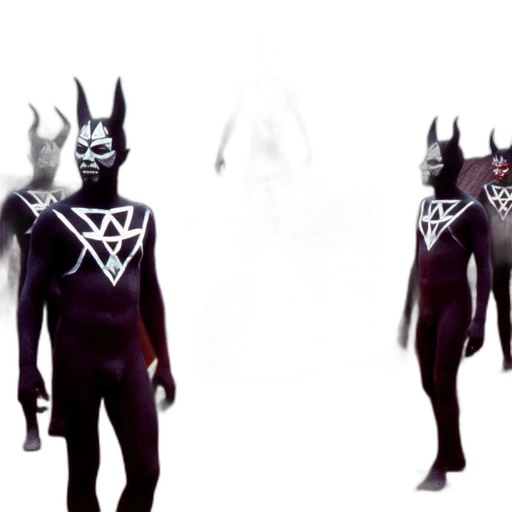 mask, creature, crown, staff transparent PNG cut-out