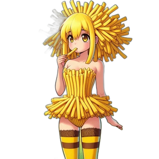 dress, staff, flower, creature transparent PNG cut-out
