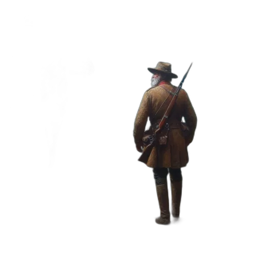 hat, staff, jacket, weapon transparent PNG cut-out