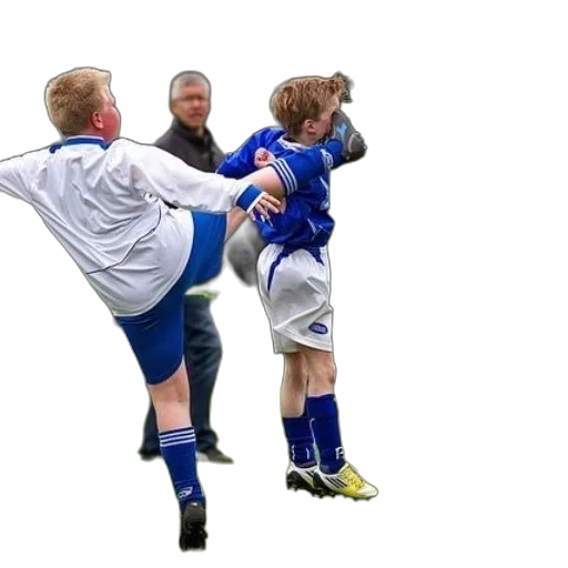 two, young, soccer, players transparent PNG cut-out