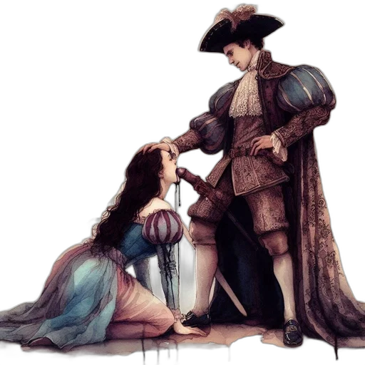 sword, dress, crown, fantasy art transparent PNG cut-out