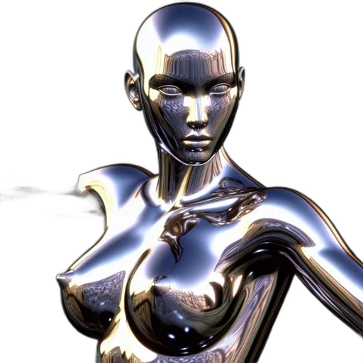 robot, jewelry, face, 3d render transparent PNG cut-out