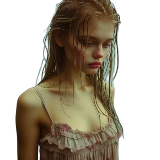 dress, face, hair, jewelry transparent PNG cut-out