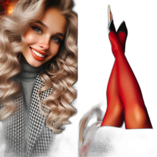dress, hair, shoes, photorealistic transparent PNG cut-out