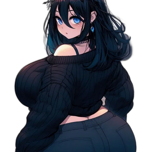 dress, jacket, creature, hair transparent PNG cut-out