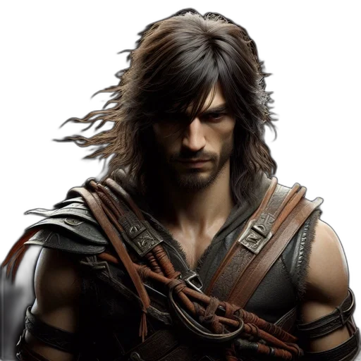 hair, fantasy art, concept art, photorealistic transparent PNG cut-out