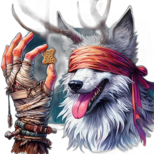 animal, creature, staff, fantasy art transparent PNG cut-out