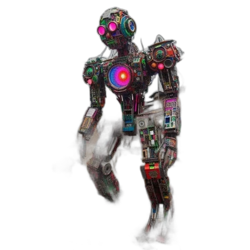 robot, weapon, staff, jacket transparent PNG cut-out
